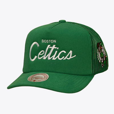 Mitchell & Ness Boston Celtics Kelly Green Head Coach Trucker Adjustable Hat