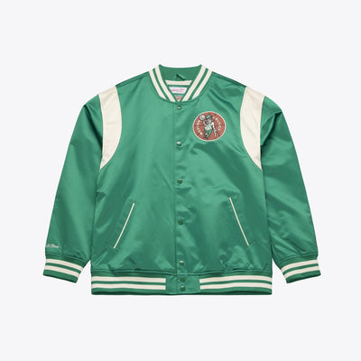 Mitchell & Ness Boston Celtics Kelly Green Retro Roots Lightweight Satin Full-Snap Jacket