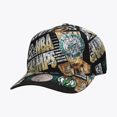 Mitchell & Ness Boston Celtics Legacy Made All Over Print Pro Pinch Snapback Hat