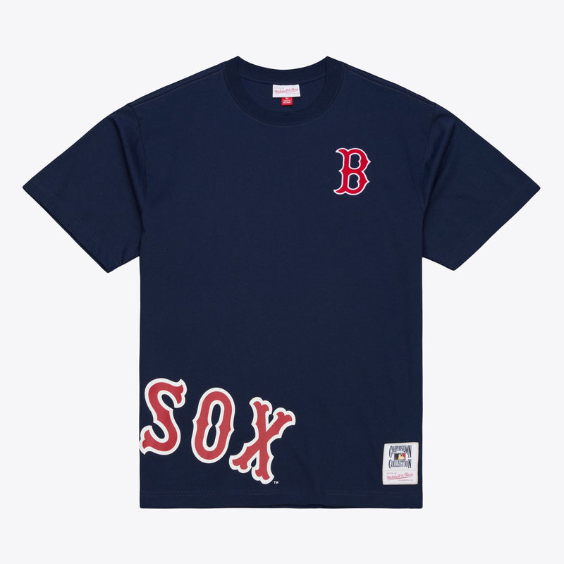 Mitchell & Ness Boston Red Sox Navy Playoff Win Premium T-Shirt