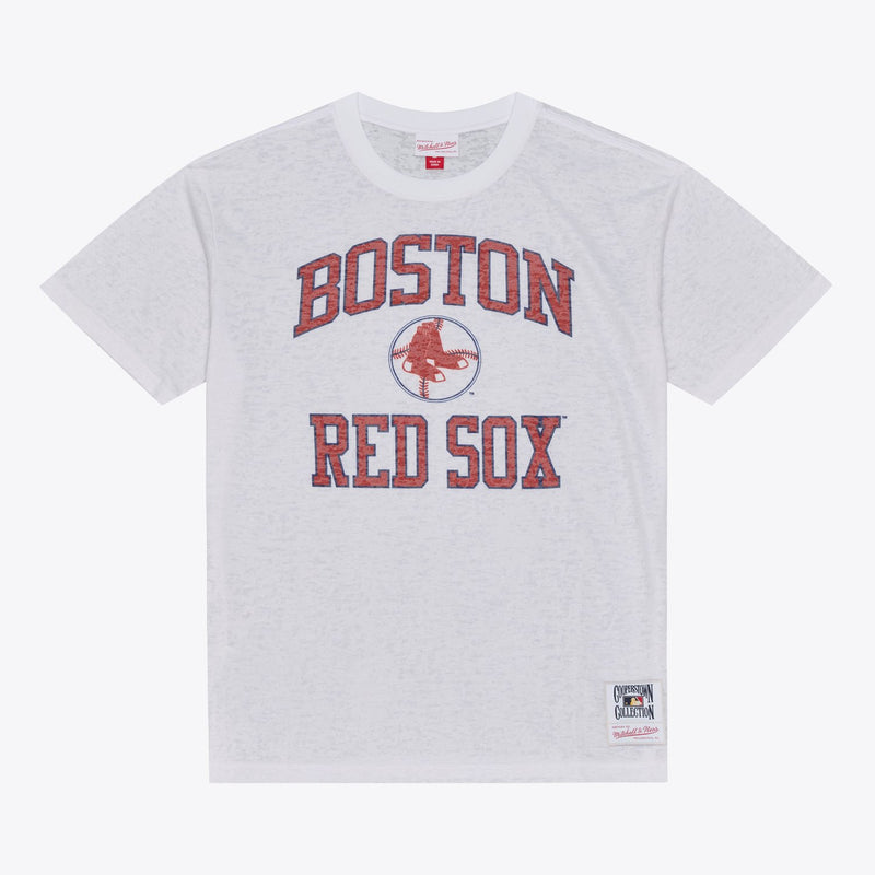 Mitchell & Ness Boston Red Sox White Burnout T-Shirt