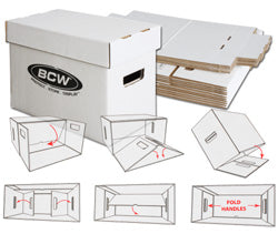BCW Short Comic Storage Boxes (Bundle of 10) - White Corrugated Cardboard