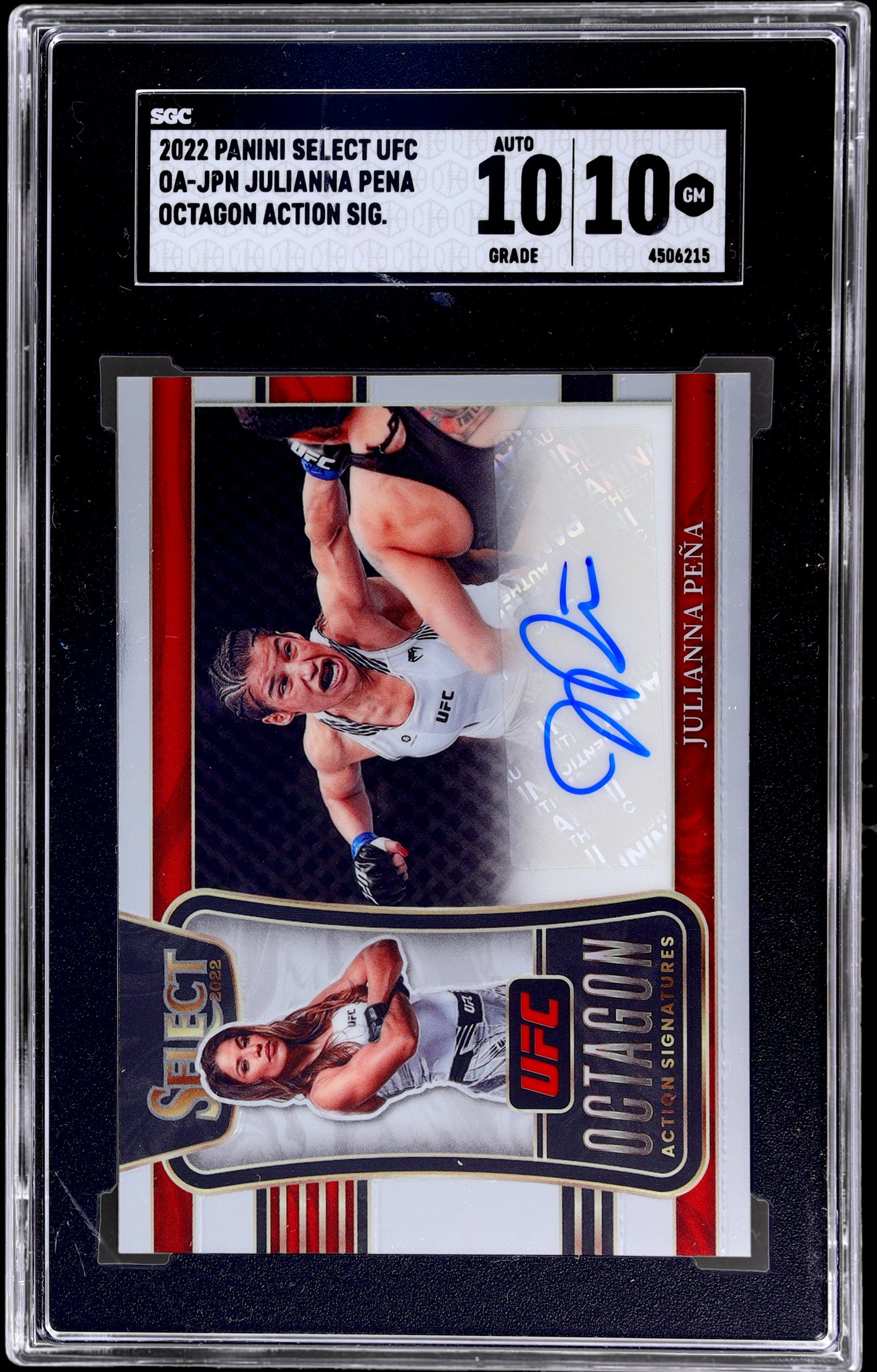 2022 Panini Select UFC Octagon Action Signature Julianna Pena #12 SGC 10