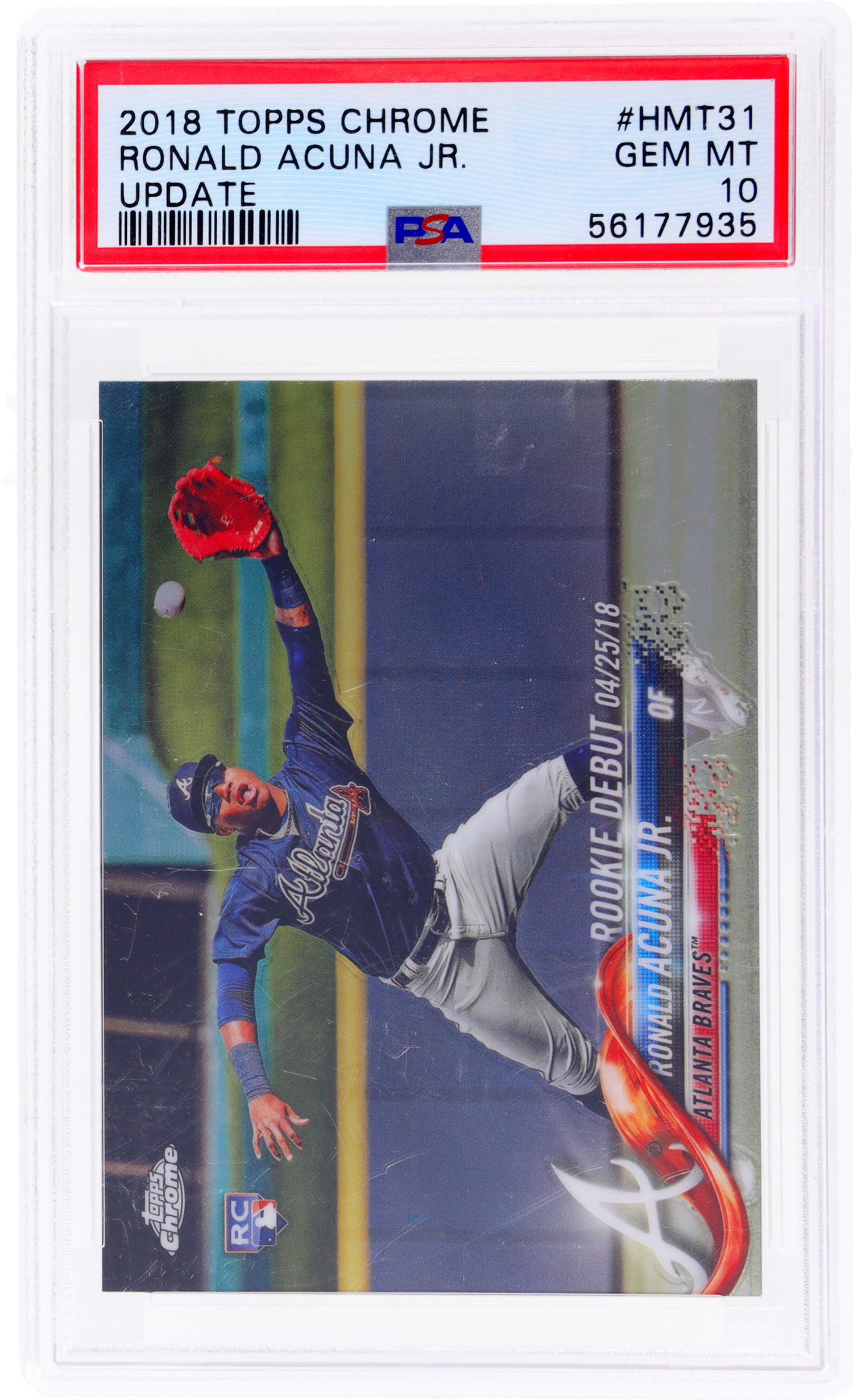 2018 Topps Chrome Update Ronald Acuna Jr. #HMT31 PSA 10