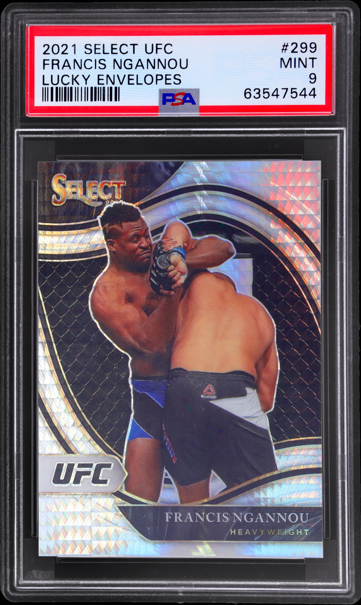 2021 Panini Select UFC #299 Francis Ngannou Lucky Envelope /8 PSA 9