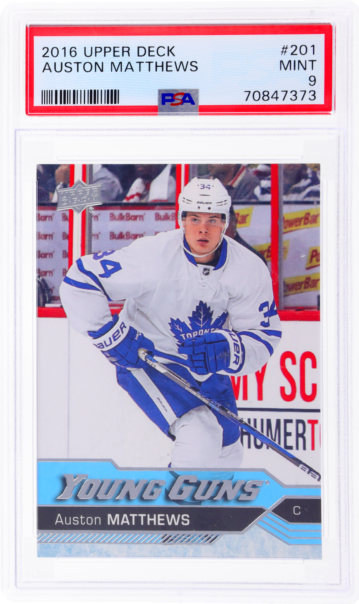 2016 Upper Deck #201 Auston Matthews Young Guns PSA 9