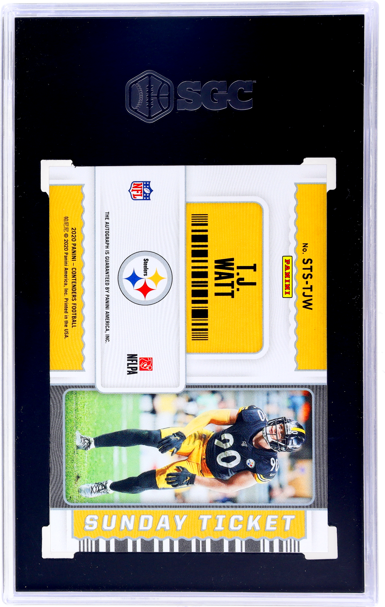 2020 Panini Contenders Sunday Ticket Signatures TJ Watt #7 /49 SGC 10