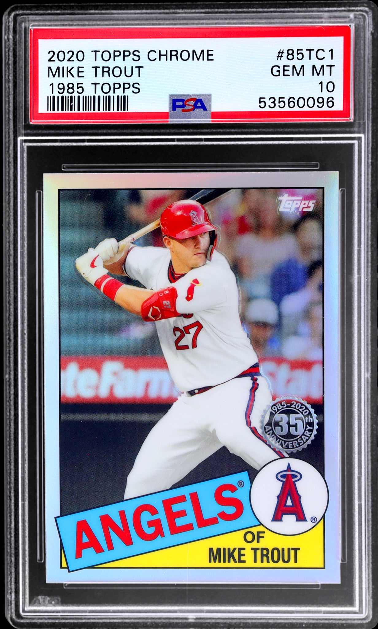 2020 Topps Chrome 1985 Mike Trout #85TC1 Refractor PSA 10