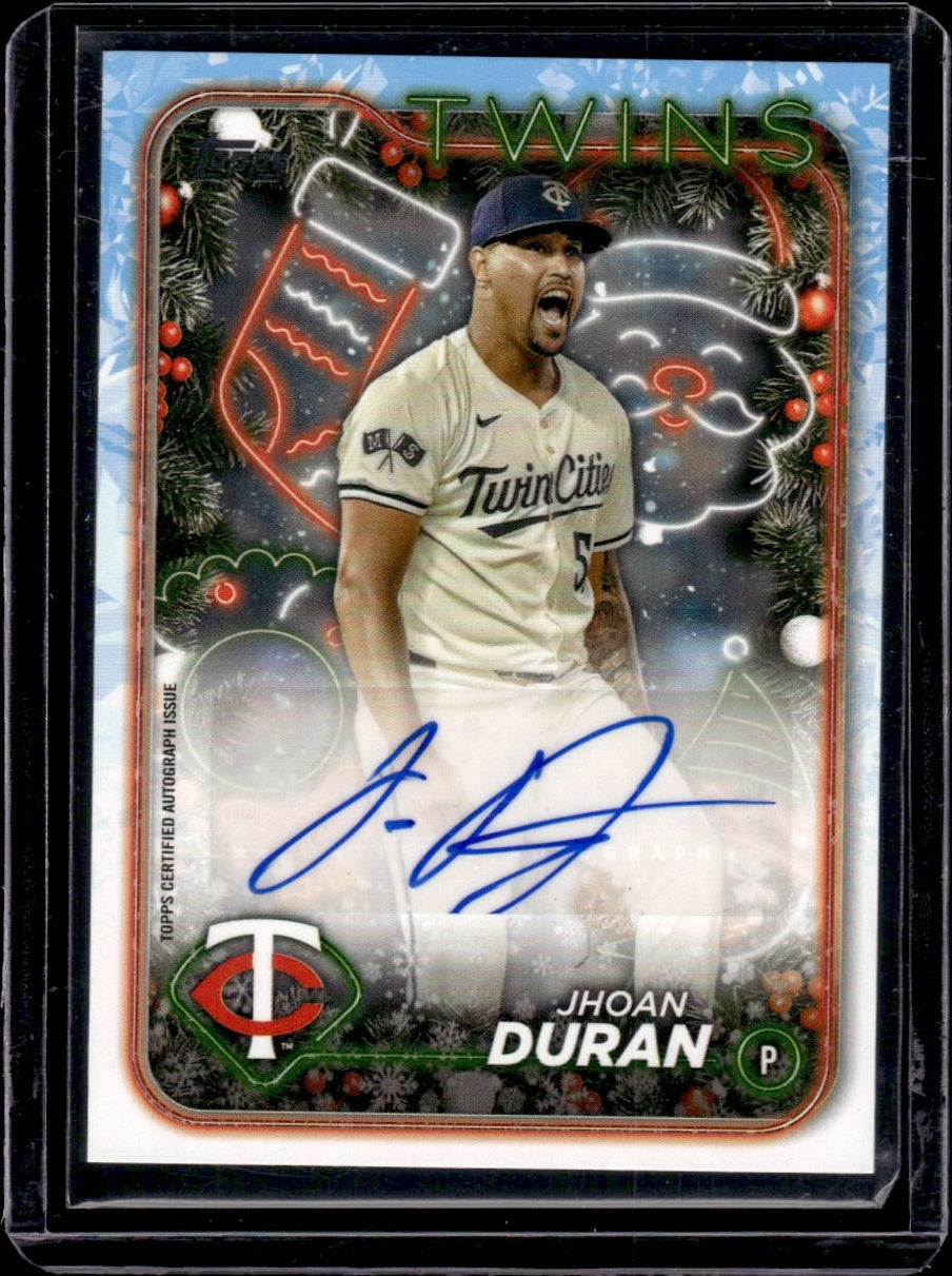 2024 Topps Holiday #HAC-JDU Jhoan Duran Mega Baseball Auto Minnesota Twins