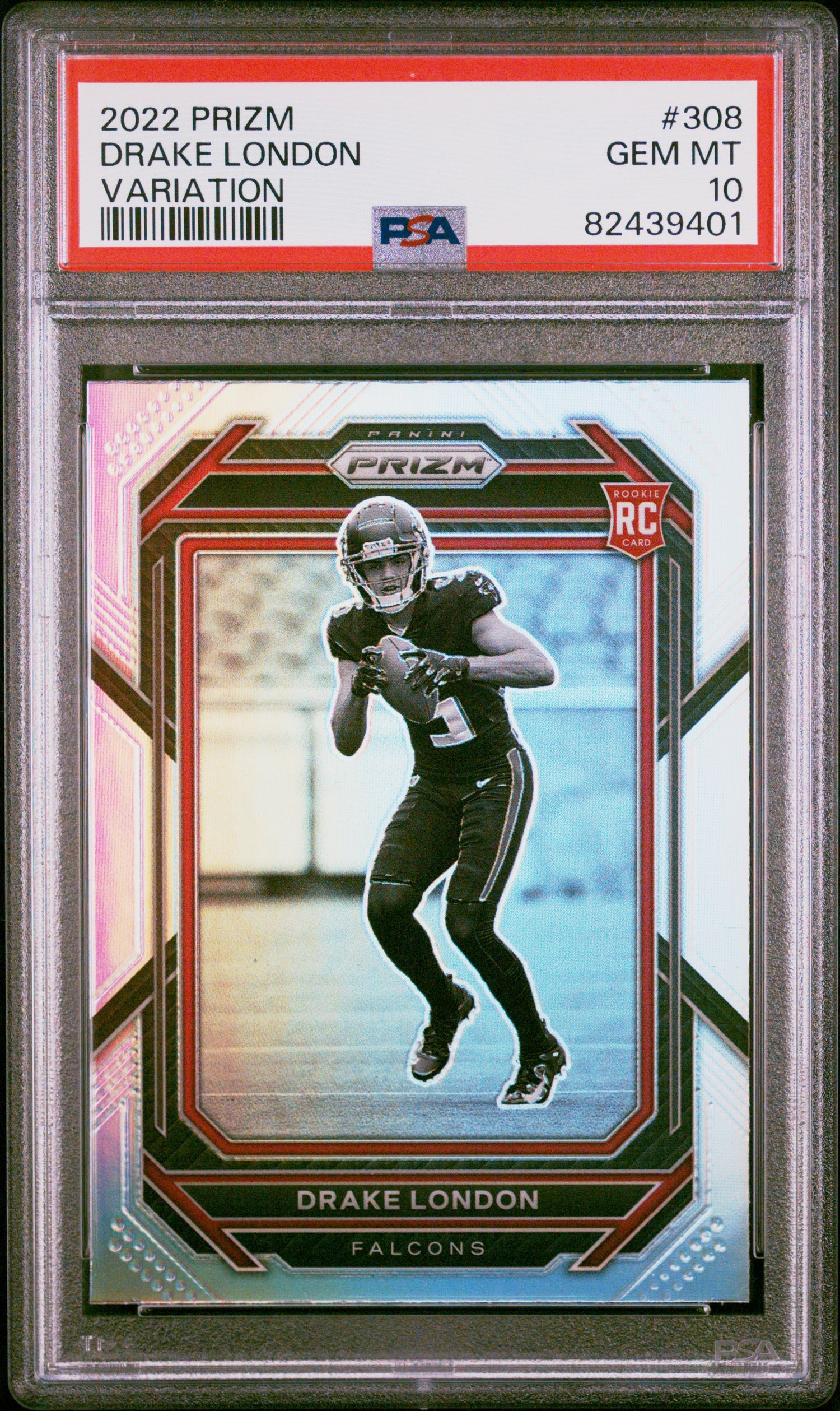 2022 Panini Prizm Variation Drake London #308 Rookie RC PSA 10