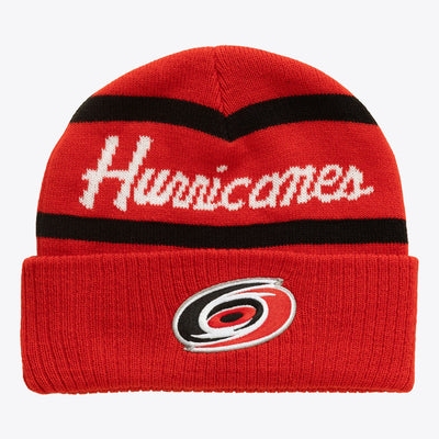 Mitchell & Ness Carolina Hurricanes Red Head Coach Cuffed Knit Hat