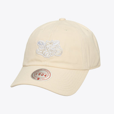 Mitchell & Ness Charlotte Hornets Cream Hardwood Classics Fashion Basic 1904 Dad Adjustable Hat