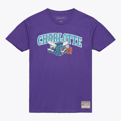 Mitchell & Ness Charlotte Hornets Purple Hardwood Classics T-Shirt