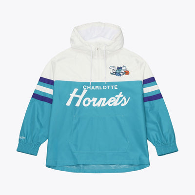 Mitchell & Ness Charlotte Hornets Teal Head Coach Lightweight Anorak Quarter-Zip Windbreaker