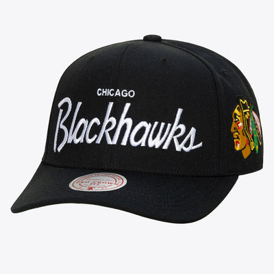 Mitchell & Ness Chicago Blackhawks Black Head Coach Pro Crown Snapback Hat