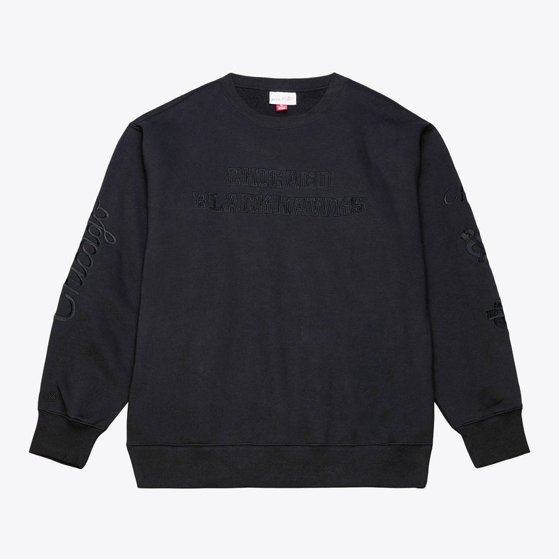 Mitchell & Ness Chicago Blackhawks Black Phantom Fleece Sweatshirt