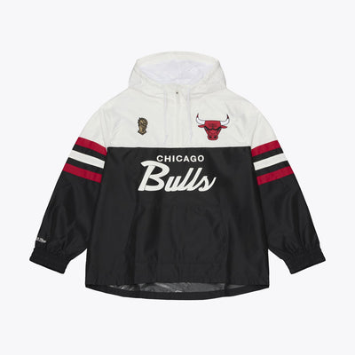 Mitchell & Ness Chicago Bulls Black Head Coach Lightweight Anorak Quarter-Zip Windbreaker