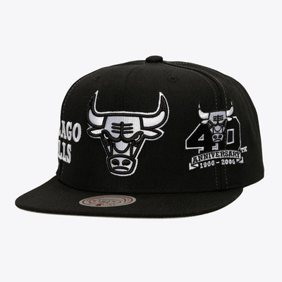 Mitchell & Ness Chicago Bulls Black Trifecta Snapback Hat