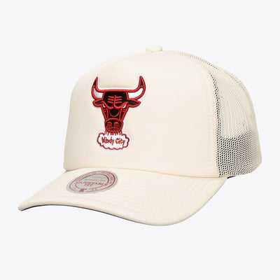 Mitchell & Ness Chicago Bulls Cream Hardwood Classics Trucker Adjustable Hat