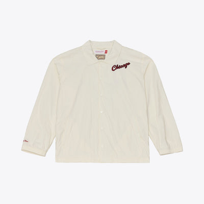 Mitchell & Ness Chicago Bulls Cream Retro Roots Coaches Full-Snap Jacket
