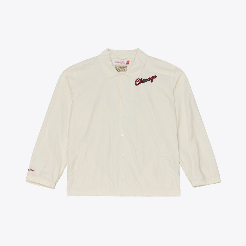 Mitchell & Ness Chicago Bulls Cream Retro Roots Coaches Full-Snap Jacket