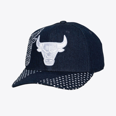 Mitchell & Ness Chicago Bulls Navy Run Stitch Pro Crown Snapback Hat
