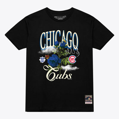 Mitchell & Ness Chicago Cubs Black Floral Graphic T-Shirt