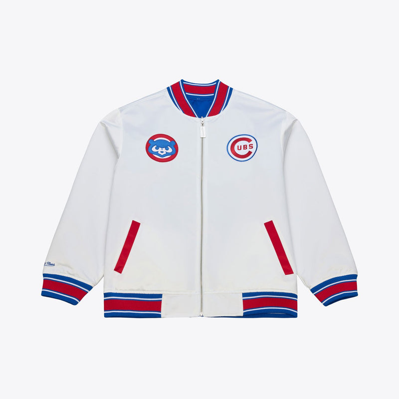 Mitchell & Ness Chicago Cubs White & Royal Reversible Satin Full-Zip Jacket