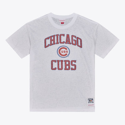 Mitchell & Ness Chicago Cubs White Burnout T-Shirt