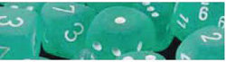 Chessex Frosted 16mm D6 Dice Set (12 Count) - Teal with White Pips