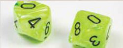 Chessex Vortex Bright Green/Black 16mm d6 Dice Set (12 Count)