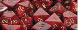 Chessex Vortex 12mm D6 Dice Set (36 Count) - Burgundy/Gold