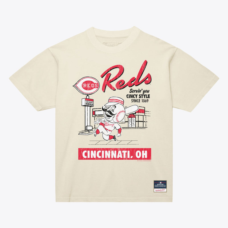 Mitchell & Ness Cincinnati Reds Cream Deli Arch T-Shirt