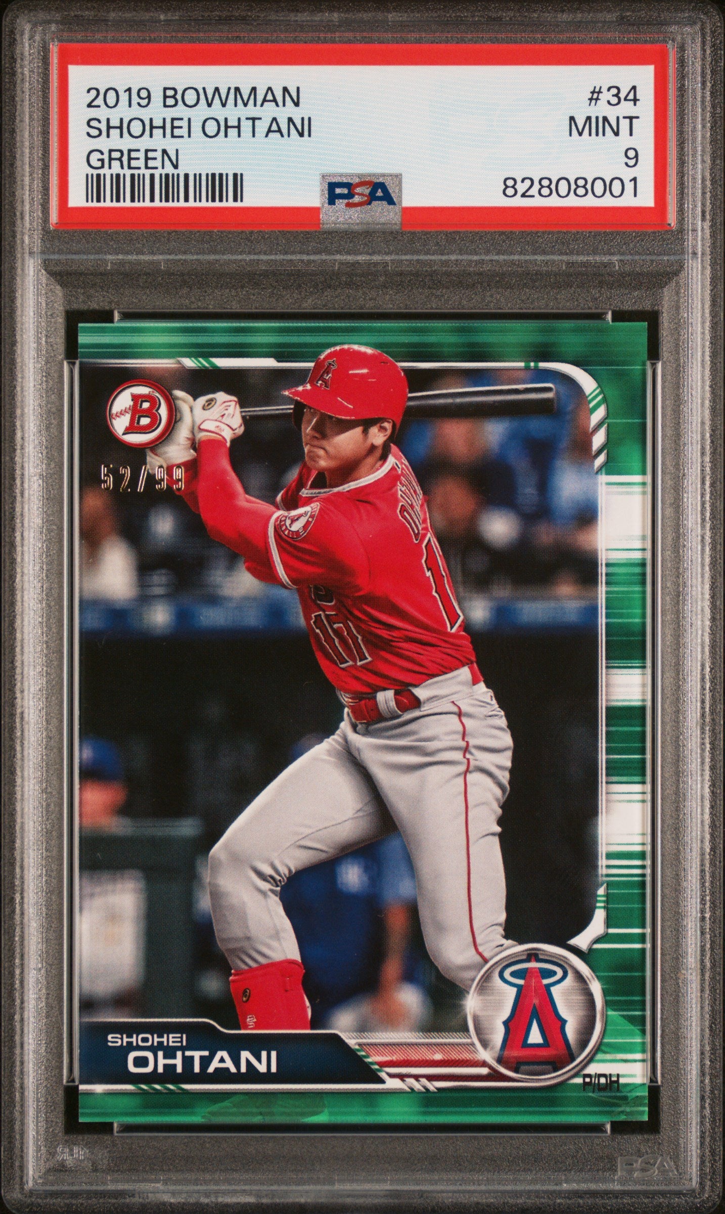 2019 Bowman Green Shohei Ohtani #34 /99 PSA 9