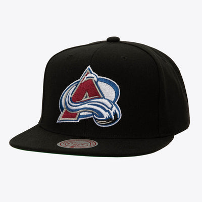 Mitchell & Ness Colorado Avalanche Black Top Spot Snapback Hat