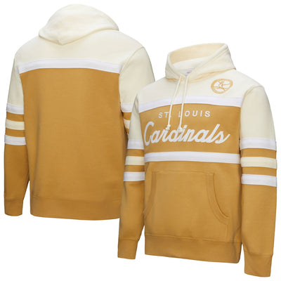 St. Louis Cardinals Mitchell & Ness Head Coach Pullover Hoodie - Tan/Cream