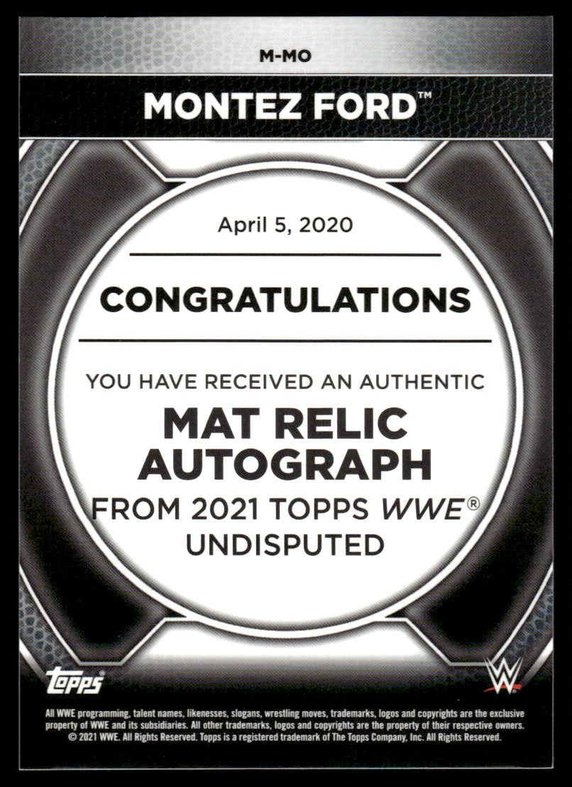 2021 Topps Undisputed #M-MO Montez Ford 3/5 Mat Auto