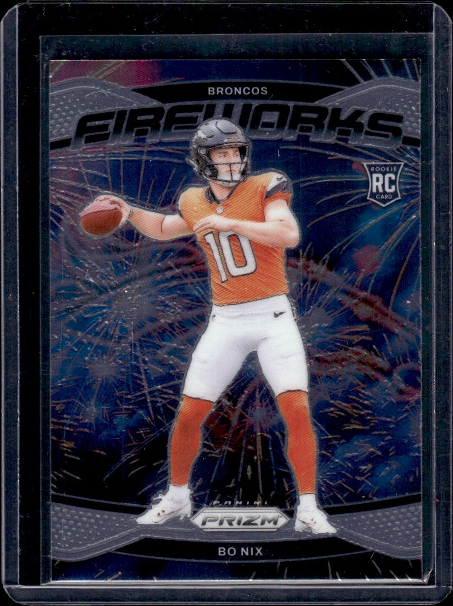 2024 Panini Prizm #23 Bo Nix Fireworks Rookie Broncos