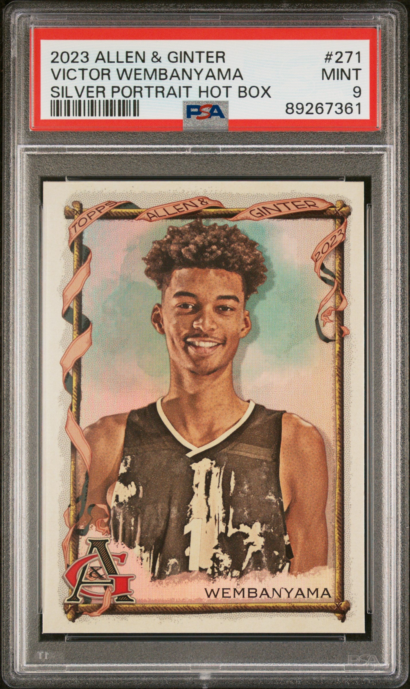 2023 Topps Allen and Ginter Silver Portrait Hot Box Victor Wembanyama #271 PSA 9