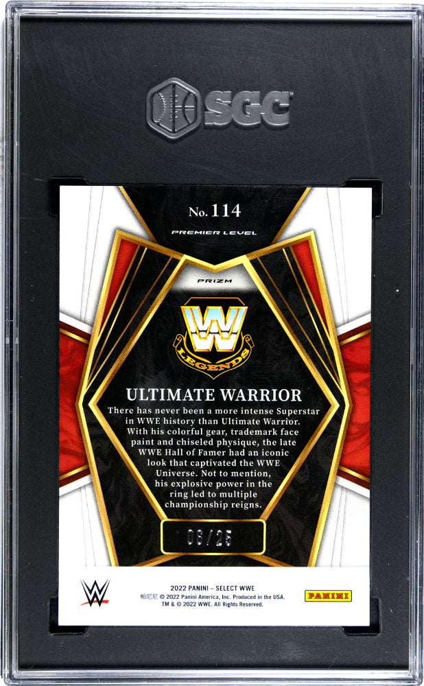 2022 Select WWE Tie Dye Prizm Ultimate Warrior #114 /25 SGC 10