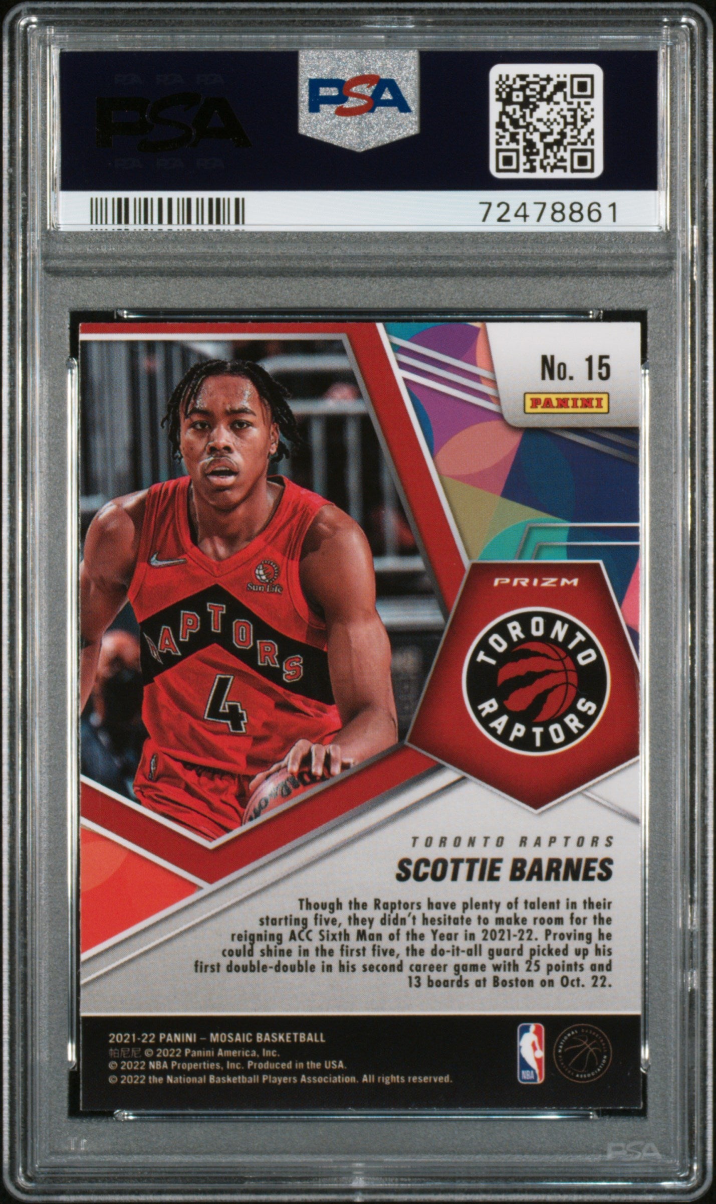 2021 Panini Mosaic Swagger #15 Scottie Barnes PSA 10