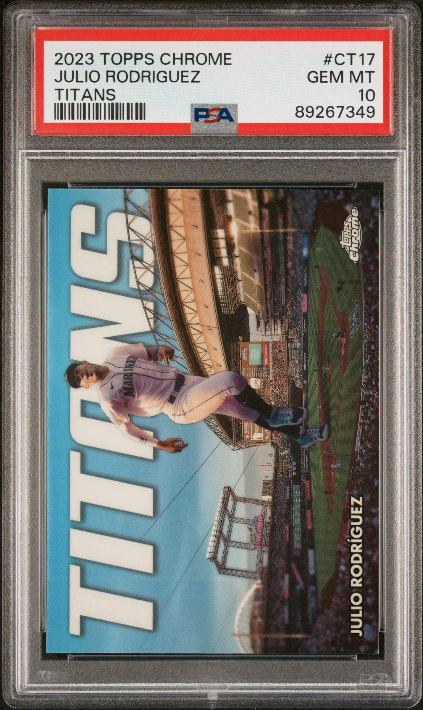 2023 Topps Chrome Topps Chrome Titans Update Julio Rodriguez #CT17 PSA 10