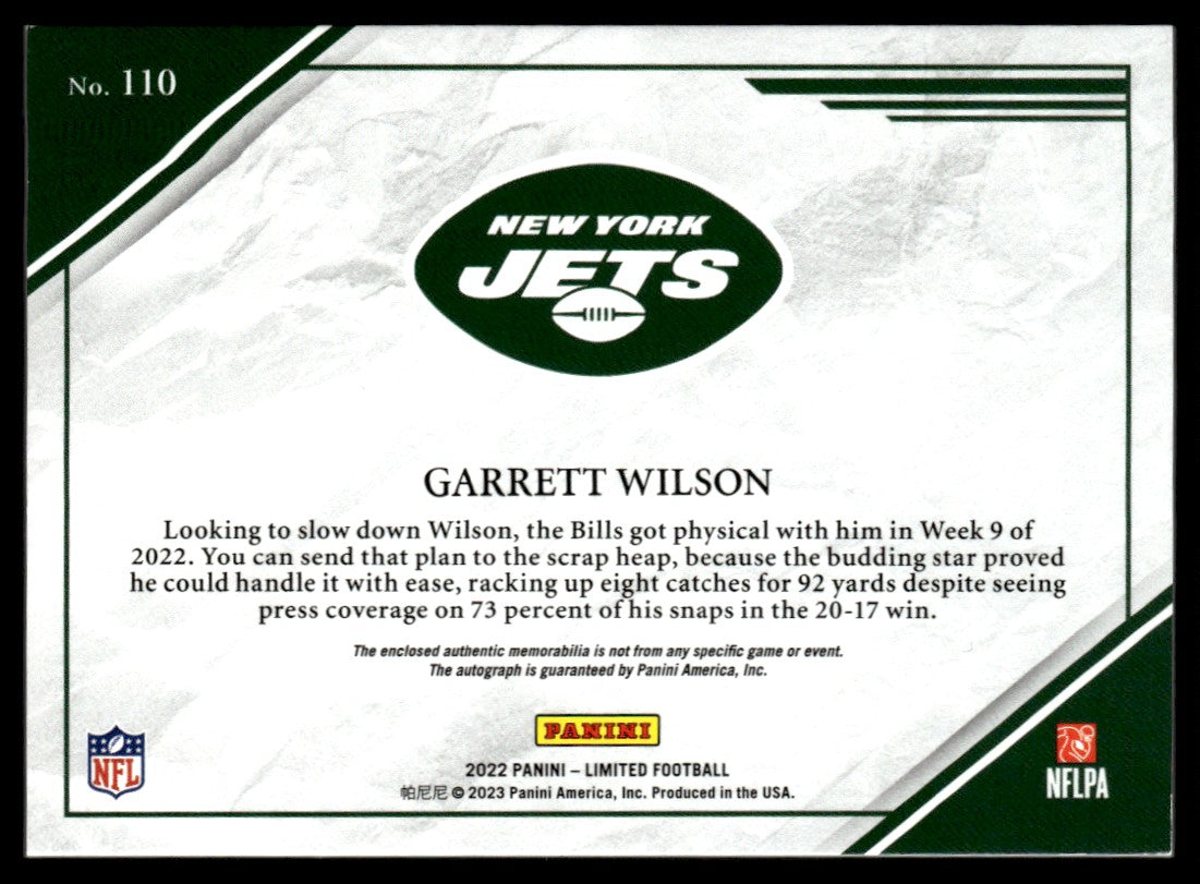 2022 Panini Limited RPA /10 #110 Garrett Wilson