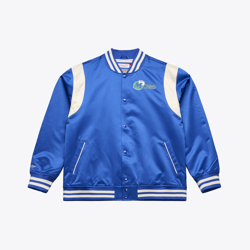 Mitchell & Ness Dallas Mavericks Blue Retro Roots Lightweight Satin Full-Snap Jacket