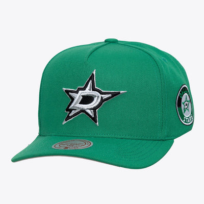 Mitchell & Ness Dallas Stars Kelly Green Double Clutch Pro Pinch Snapback Hat