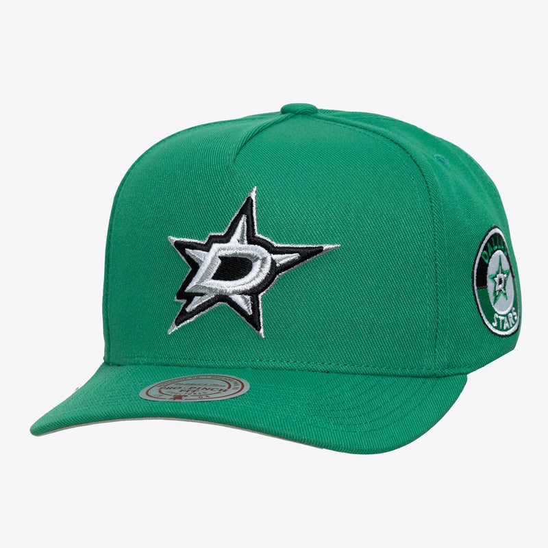 Mitchell & Ness Dallas Stars Kelly Green Double Clutch Pro Pinch Snapback Hat