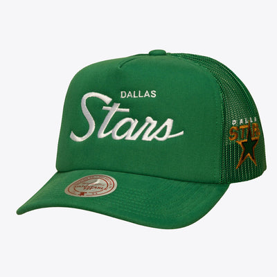 Mitchell & Ness Dallas Stars Kelly Green Head Coach Vintage Trucker Adjustable Hat