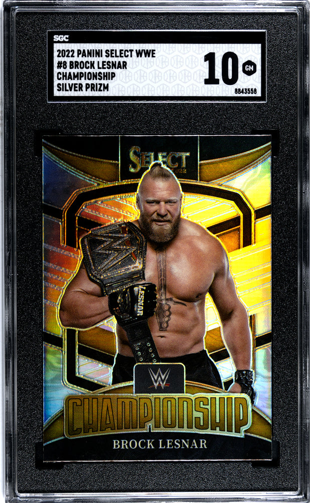 2022 Select WWE Championship Silver Prizm Brock Lesnar #8 SGC 10