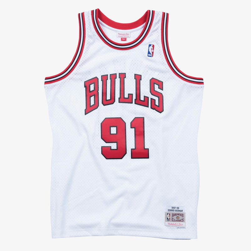 Mitchell & Ness Dennis Rodman Chicago Bulls 1997-98 White Swingman Player Jersey