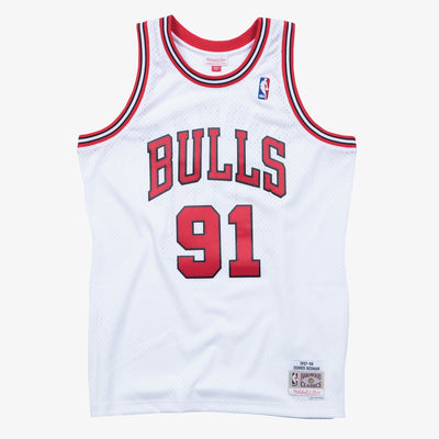 Mitchell & Ness Dennis Rodman Chicago Bulls 1997-98 White Swingman Player Jersey